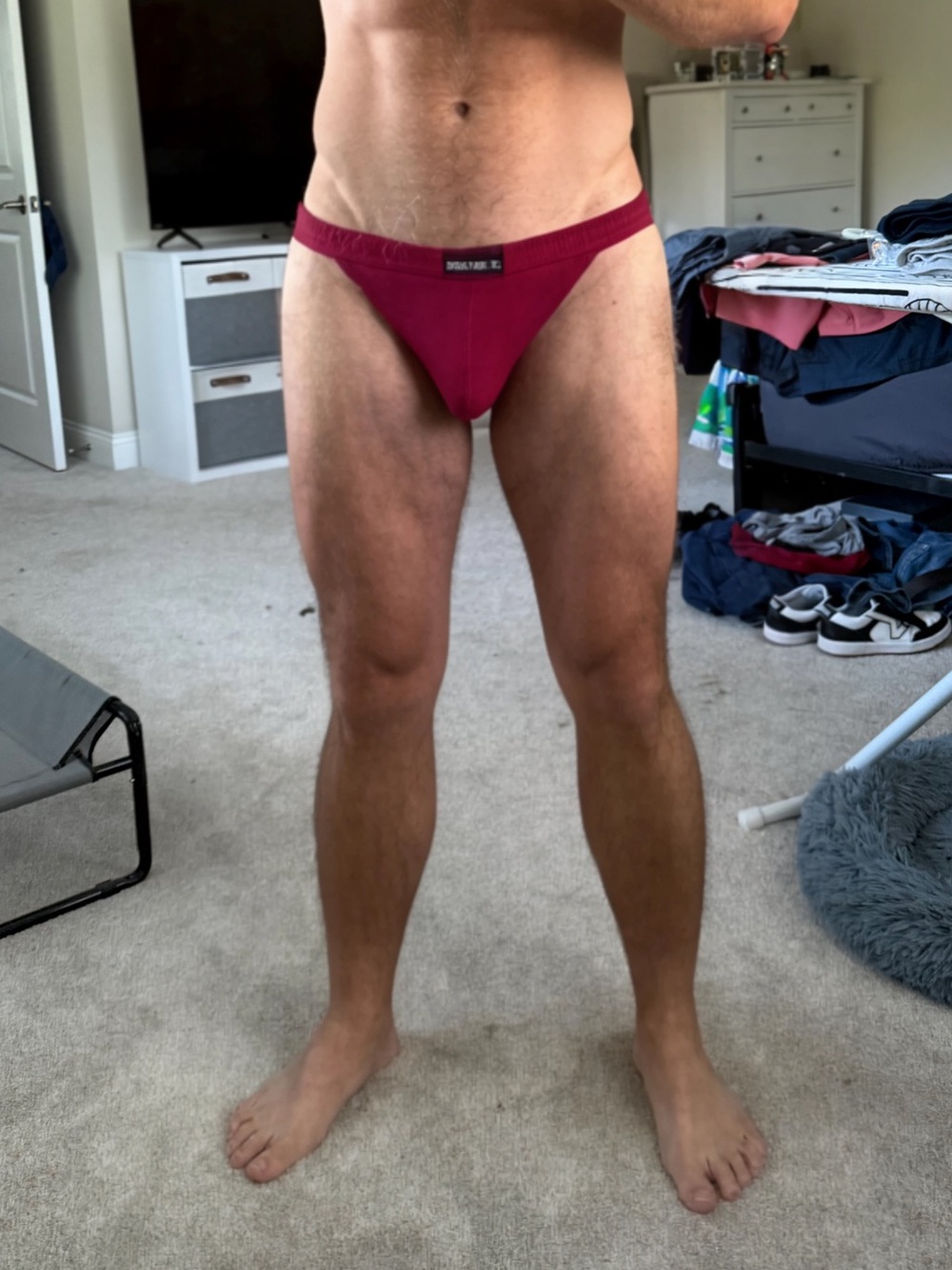 Men's maroon string bikini briefs Medium NWOT